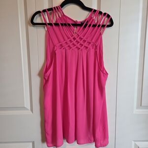 Torrid Strappy Hot Pink Tank Top Torrid Size 1 (14/16)